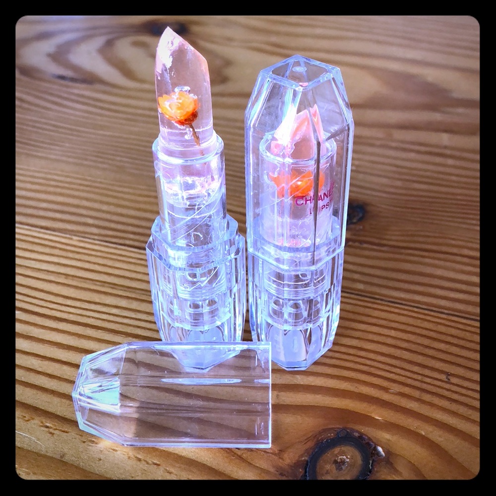 Set of 2 Crystal Jelly Flower Waterproof Lip Gloss